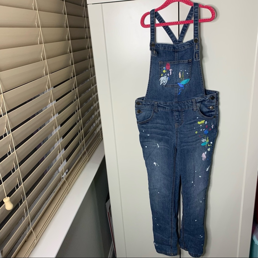 Cat & Jack Girl’s Paint Splatter Denim Overalls